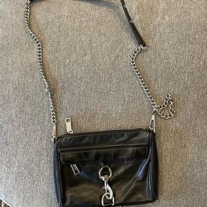 Black leather Rebecca minkoff cross body bag